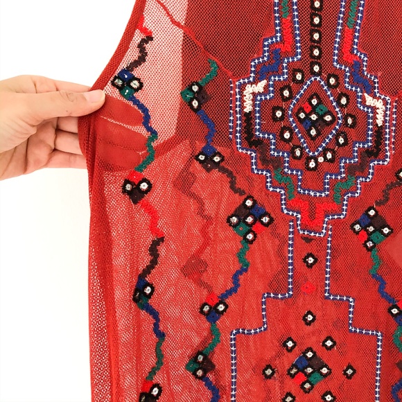 Free People Red Embroidered Maxi Dress - Picture 14 of 14